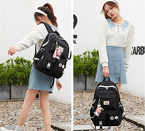 Makukke School Backpacks for Teen Girls - Laptop Backpacks 15.6 Inch College Cute Bookbag Anti Theft Women Casual Daypack,White - color: White