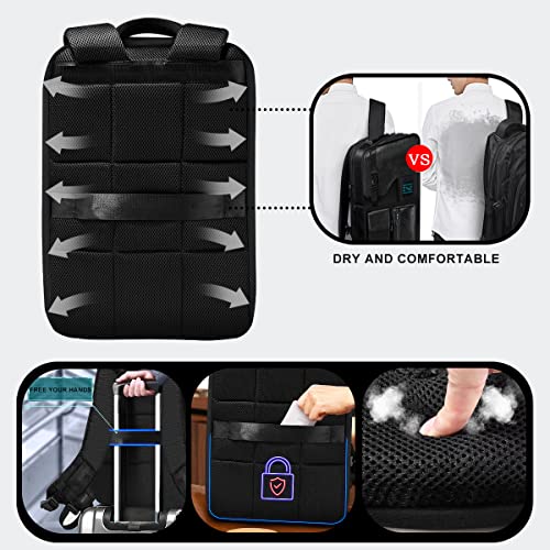 ZINZ Laptop Backpack 15 15.6 16 Inch, Expandable Computer Rucksack with Multi-Pockets Anti-Theft Travel Daypack for Men and Women,Black - color: B01k01