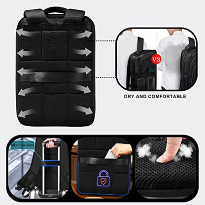 ZINZ Laptop Backpack 15 15.6 16 Inch, Expandable Computer Rucksack with Multi-Pockets Anti-Theft Travel Daypack for Men and Women,Black - color: B01k01