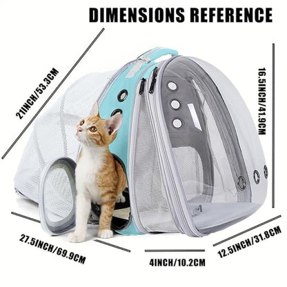 Dual Expandable Cat Backpack Carrier, Fit up to 20 lbs, Expandable Pet Carrier Backpack for Large Fat Cat and Small Puppy - color: Green