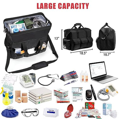 Nurse Rolling Medical Duffle Bag Work Nursing School College Student Must Have Clinical Home Health Cna Nr Gifts Carry On Bag with Wheels Doctor Emt Ems Healthcare Equipment Homecare Physician (Black) - color: Black