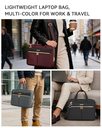 Ferkurn Laptop Bag Case Women Men Computer Bag Compatible with MacBook/HP/LG/Dell, Shoulder Strap Slim Carrying Messenger Briefcase, Grey, 14 Inch - color: Heather Grey, size: 14 inch