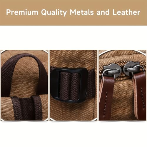 Kamlui Laptop Backpack for Men 15.6-inch Travel - Satchel Purse Computer Case Laptop Bag Large Capacity Haking Weekender Fashion Canvas Khaki - color: Khaki-501