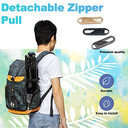 30pcs Detachable Zipper Repair Kit - Metal Zipper Pull Tabs for Luggage, Clothing, Backpacks, Boots, Purse (Black+Silver+Grey+Gold+Bronze) - color: Black+Silver+Grey+Gold+Bronze