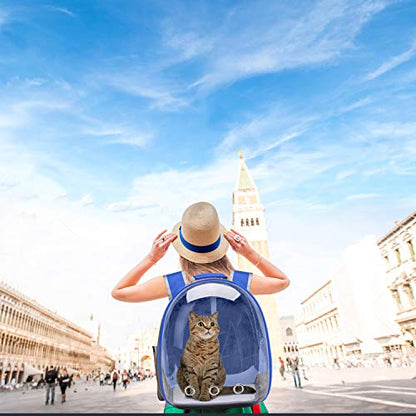 Henkelion Cat Backpack Carrier Bubble Carrying Bag, Small Dog Backpack Carrier for Small Medium Dogs Cats, Space Capsule Pet Carrier Dog Hiking Backpack, Airline Approved Travel Carrier - Navy Blue - color: Navy Blue