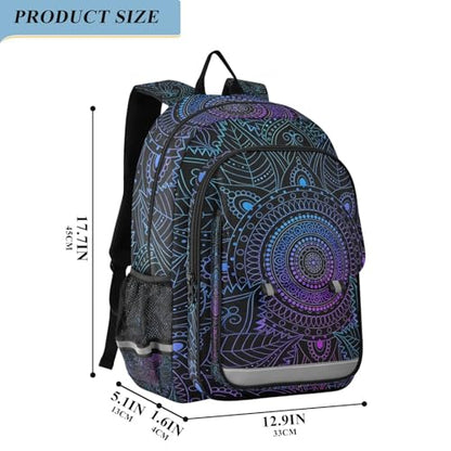 ALAZA Art Arabesque Mandala Boho Ethnic Bohemian Laptop Backpack Purse for Women Men Travel Bag Casual Daypack with Compartment & Multiple Pockets - color: Mandala