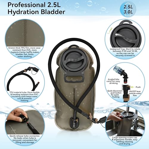 MARCHWAY Lightweight Hydration Backpack with Vest Style Straps & 2.5L TPU Water Bladder, Versatile Sleek Multi-Pocket Pack for Hiking, Cycling, Running, Backpacking, Travel - color: Red