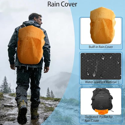 WOLT Hydration Backpack 18L Hiking Water Backpack with 2L Water Bladder for Men Women, Hydration Pack for Running Cycling Biking and Climbing - color: Black