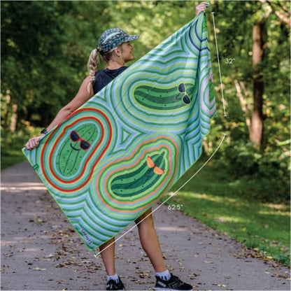 Sprints Athletic Running Towel, Full-Sized, Car Seat Cover - Moisture Wicking (Pickles) - color: Pickles