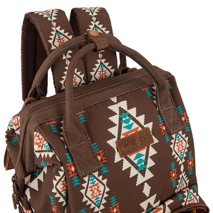 Montana West Wrangler Diaper Bag Backpack Aztec Callie Bag Travel Backpack Purses Western Multi-Function Baby Bags for Mom - color: 3pcs Coffee