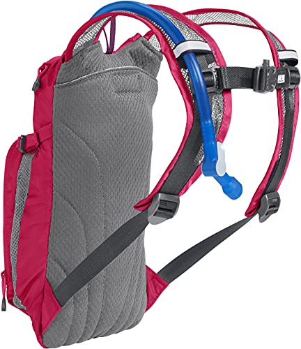 CamelBak Mini M.U.L.E. Kids Hydration Backpack, Lightweight Trail and Bike Pack with 50oz Reservoir - color: Hot Pink/Purple Stripe