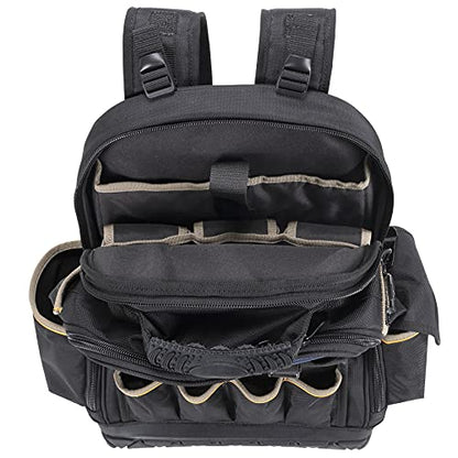 CLC Work Gear PB1133 38 Pocket Molded Base Tool Backpack, Black/Blue - style: Backpack