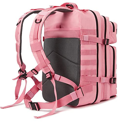 QT&QY 45L Military Tactical Backpacks Molle Army Assault Pack 3 Day Bug Out Bag Hiking Treeking Rucksack… - color: 3.3 Pink