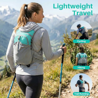 ShowyLive Lightweight Travel Backpack, Small Hiking Backpack Breathable for Cycling Trail Running Hiking - color: Blue, size: 10L