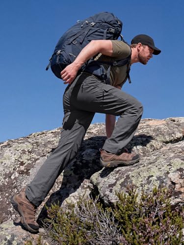 Moosehill Hiking Pants Men Stretch: Breathable Waterproof Quick Dry Lightweight Nylon Spandex Pants for Fishing Travel - color: Dark Grey, size: 44W x 32L