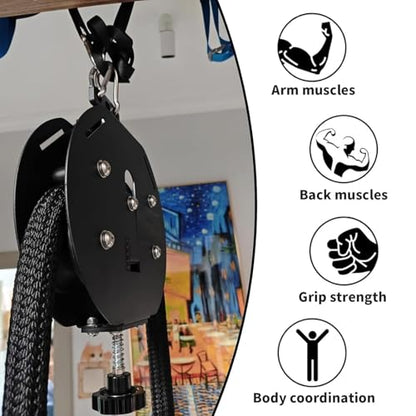 Endless Rope Trainer, Suspension Resistance Trainer Machine with Adjustable Resistance, 14 Ft Closed-Loop Nylon Rope, Pulley System for Home Gym Interval Resistance - color: Red