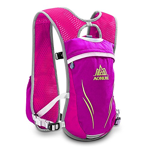 AONIJIE Hydration Vest Pack Backpack 5L 5.5L Marathoner Running Vest Race Hydration for Women and Men Trail Run Hiking Jogging - color: Red