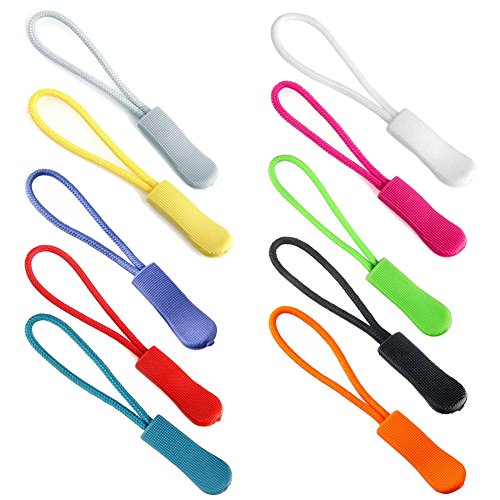 Z ZICOME Colorful Zipper Pulls for Backpacks Luggage and Jackets, Set of 20