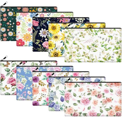Reginary 20 Pcs Makeup Bags Gifts for Women Canvas Cosmetic Bags with Zipper Mothers Day Bulk Gift Travel Purse Organizer Pouch Accessory, Toiletry Large Capacity,7 x 4.3 Inch - style: Floral