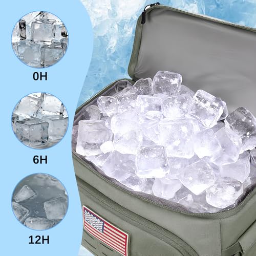 Goloni 40L Insulated Cooler Backpack, Leakproof Lightweight Soft-Sided Cooler with Cooler Compartment - color: Olive