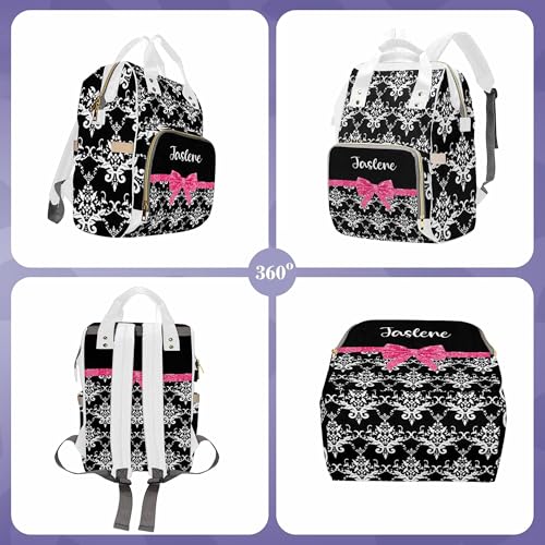 Newcos Abstract Damask and Pink Glitter Diaper Bag Nursing Baby Bags Nappy Bag Casual Travel Daypack for Mom Gifts Design 35 One Size - color: Design 35
