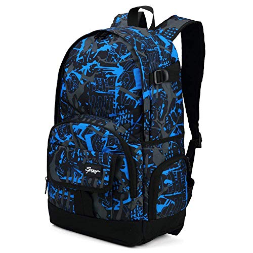 rickyh style School Backpack Travel Bag for Men & Women Lightweight College Back Pack with Laptop Compartmen - color: 04graffiti Blue