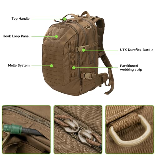 EXCELLENT ELITE SPANKER 43L Tactical Military Backpack for Men and Women Large Rucksack Assault Pack Bag for Outdoor Camping, Hiking,Travel Backpacking(Coyote Brown) - color: Coyote Brown