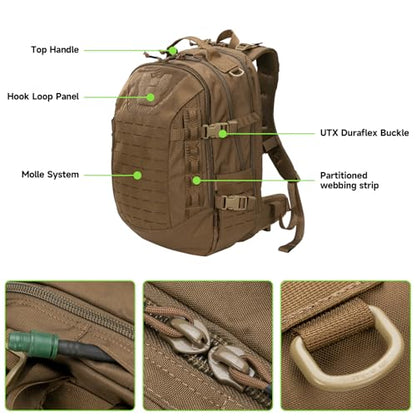 EXCELLENT ELITE SPANKER 43L Tactical Military Backpack for Men and Women Large Rucksack Assault Pack Bag for Outdoor Camping, Hiking,Travel Backpacking(Coyote Brown) - color: Coyote Brown