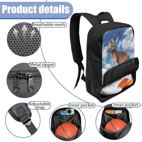 Basketball Backpack With Separate Ball Compartment And Shoes Fit Basketball Volleyball Football - color: Kangaroo