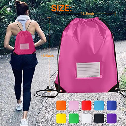 CODOBON 20 Pack Drawstring Bags,Bulk Draw String Backpack, DIY Gym Sports Cinch Bag Sackpack for Women Men - color: 10 Colors