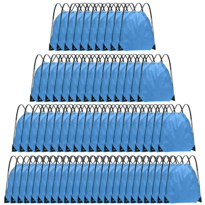 Grneric Drawstring Backpack Bulk 70Pcs String Backpack Drawstring Bags Cinch Bag Sackpack for Men Women Gym(Sky Blue) - color: Sky Blue