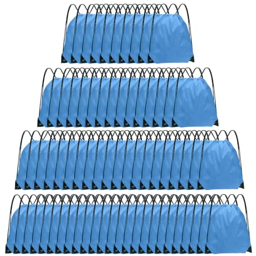Grneric Drawstring Backpack Bulk 70Pcs String Backpack Drawstring Bags Cinch Bag Sackpack for Men Women Gym(Sky Blue) - color: Sky Blue