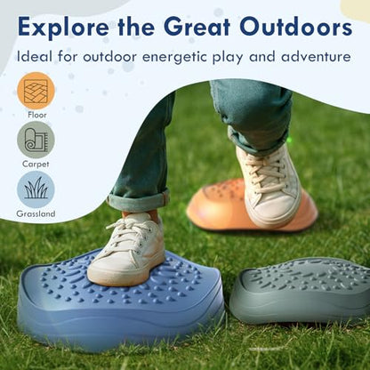 Lehoo Castle Stepping Stones for Kids, Non-Slip Toddler Stepping Stones, Indoor & Outdoor Sensory Toys for Toddlers 1-3, Balance Board Obstacle Course for Kids 3-5 - style: Classic
