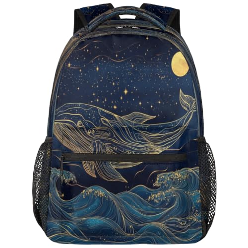 Galaxy Whale Womens Travel Backpack | 15.6 Inch Laptop Backpack, Lightweight Casual Daypack, Water Resistant, Cute Work Backpacks, Large Capacity - color: Multicolor6