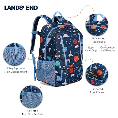 Lands' End Unisex Kids Medium ClassMate Lightweight Durable Elementary School Backpack, Chambray - color: Chambray