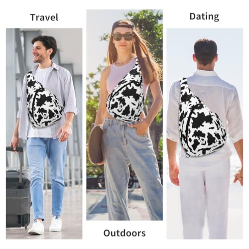HUA ANGEL Crossbody Sling Bag for Men & Women Lightweight Waterproof Chest Shoulder Bag for Travel Hiking & Everyday Use - color: W-milk Grain