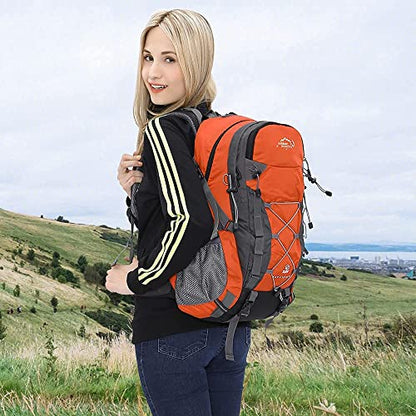 INOXTO lightweight Hiking Backpack 35L/40L Hiking Daypack with Waterproof Rain Cover for Travel Camping Outdoor Men and Women - color: 35l Orange
