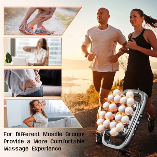 16 Head Deep Tissue Back Massager for Pain Relief, Multi Head Massager for Neck Shoulder, Massage Cushion with Red Light, Adjustable Intensity for Chair Home Office Car, Gifts for Men - size: 16 Head
