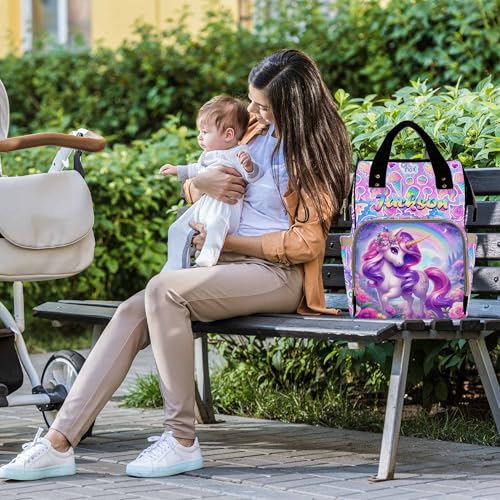 Custom Diaper Bag for Girls Personalized Diaper Bag Backpack &Insulated Water Bottle with Name Custom Monogram Baby Travel Bag Nursing Diaper Mommy Backpack with Adjustable Shoulder Straps Nappy Bag - color: Design 11