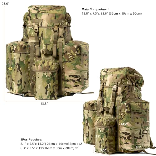 MT PLCE Tactical Backpack with Internal Frame, Military Rucksack for Outdoor, Hiking, Survival Multi-terrian - color: Multi-terrian