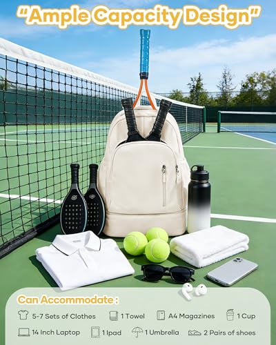 Gym Backpack for Women Men,Waterproof Gym Backpack with Shoe Compartment,Lightweight Sports Gym Bag Casual Daypack,Beige - color: B-beige