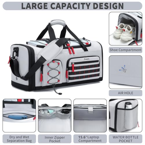 BOSSTIN Gym Bag for Men & Women, 45L-50L Expandable Sports Duffle Bag - color: Grey