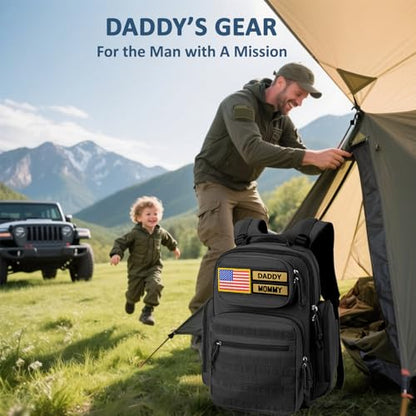 MIRACOL Diaper Bag Tactical for Dad: 40L Rugged Military-Style Dad Baby Backpack with 16+ Pockets - Water-Resistant 900D Fabric & MOLLE for Organized Travel Gear - color: Black