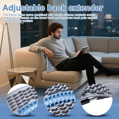 Back Stretcher - Adjustable Multi-Level Support, Ergonomic Arch Design, Muscle Relaxation Tool, Spine Alignment Device | Yoga Stretching Accessory with Pain Reliefs Function for Home, Offices Session - color: Blue