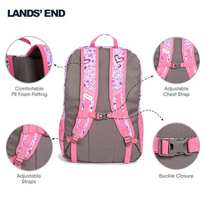 Lands' End Unisex Kids Large ClassMate Lightweight Durable Elementary School Backpack, Fuchsia Pink - color: Fuchsia Pink