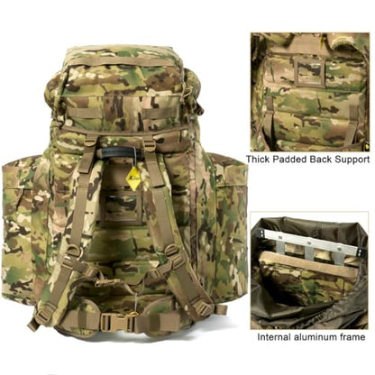 MT PLCE Tactical Backpack with Internal Frame, Military Rucksack for Outdoor, Hiking, Survival Multi-terrian - color: Multi-terrian