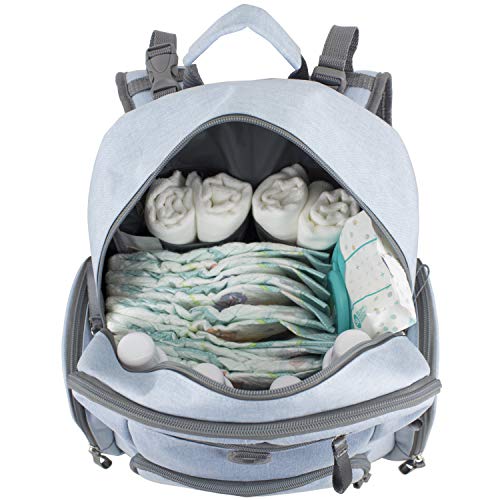 BODHI Baby Portable Diaper Changing Pad Diaper Changer Travel Bag, Changing Mat, Baby Changing Station, Infant Gift, Light Blue Chambray - color: Light Blue Chambray