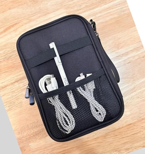 Cord Organizer Travel, Cable Bag, Electronics Organizer Travel Case, Tech Carrying Pouch, Charger Carrying Case, Tech Gifts, Black 11B