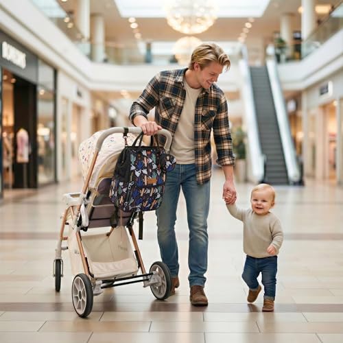 Montana West Wrangler Aztec Diaper Bag Backpack Western Backpacks for Moms Baby Essentials Bag with Twist-Lock Closure, Insulated Pockets, Portable Changing Pad, Stroller Straps, Pacifier Case - color: Black Cacti