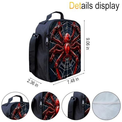3 in 1 Spider Pattern, 17'' Large-Capacity Backpack Set With a Fashionable and Personalized Style is Exquisitely Designed and Widely Applicable, Making it an Ideal Choice(Red)